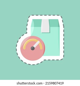 Sticker line cut Weighing. suitable for education symbol. simple design editable. design template vector. simple illustration