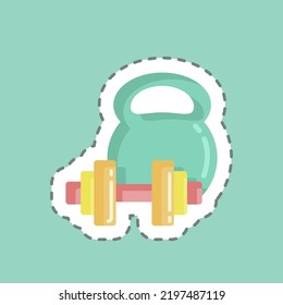 Sticker line cut Weight Training. suitable for Healthy symbol. simple design editable. design template vector. simple illustration