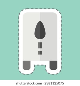 Sticker line cut Wet Floor Sign. related to Cleaning symbol. simple design editable. simple illustration