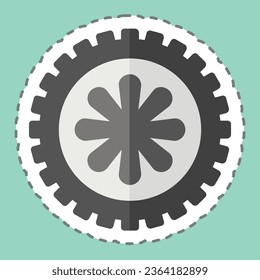Sticker line cut Wheel. related to Car ,Automotive symbol. simple design editable. simple illustration