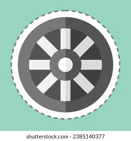 Sticker line cut Wheel. related to Celtic symbol. simple design editable. simple illustration