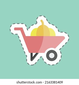 Recorte de línea de pegamento Flecha de la rueda. adecuado para el símbolo Garden. diseño simple editable. vector de plantilla de diseño. ilustración de símbolo simple