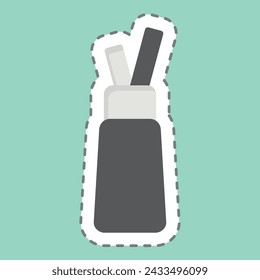 Sticker line cut Whipped Cream. related to Milk and Drink symbol. simple design editable. simple illustration