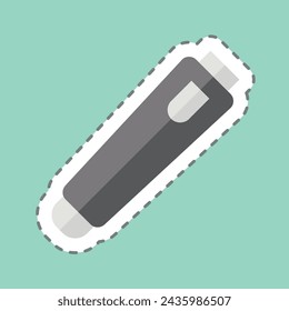Sticker line cut Whistle. related to Hockey Sports symbol. simple design editable