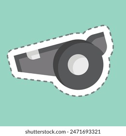 Sticker line cut Whistle. related to Rugby symbol. simple design illustration