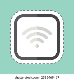 Sticker line cut Wifi. related to Public symbol. design editable