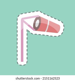 Sticker line cut Wind Indicator. suitable for disasters symbol. color mate style. simple design editable. design template vector. simple symbol illustration