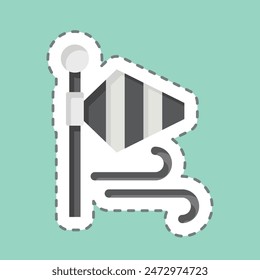 Sticker line cut Wind. related to Airport symbol. simple design illustration