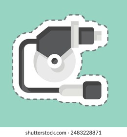 Sticker line cut Wiper Motor. related to Car Maintenance symbol. simple illustration