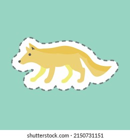 Sticker line cut Wolf. suitable for animal symbol. simple design editable. design template vector. simple symbol illustration