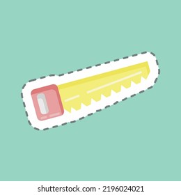 Sticker line cut Woodworking. suitable for education symbol. simple design editable. design template vector. simple illustration