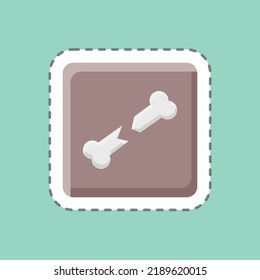 Sticker line cut X Ray. suitable for education symbol. simple design editable. design template vector. simple illustration