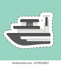 Sticker line cut Yacht. related to Summer symbol. design editable