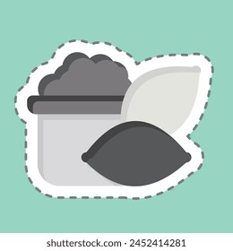Sticker line cut Yams. related to Healthy Food symbol. simple design illustration
