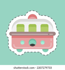 Sticker line cut Yogurt Maker. suitable for Kitchen Appliances symbol. simple design editable. design template vector. simple illustration