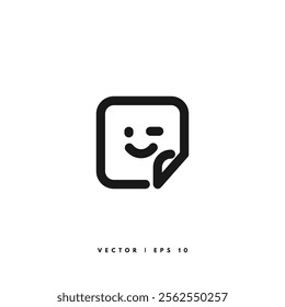 Sticker Line Icon. Editable Stroke