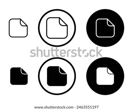 Sticker line icon set. paper sticker peel off symbol. strong sticky glue label icon. round sticker sign suitable for apps and websites UI designs.