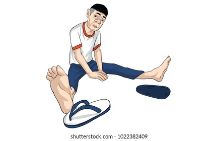 sticker line, Man action cartoon vector