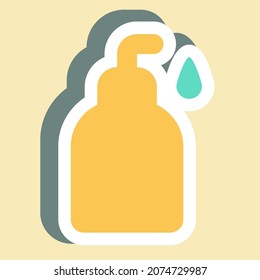 Sticker Liquid Soap - Simple illustration, Editable stroke, Design template vector, Good for prints, posters, advertisements, announcements, info graphics, etc.