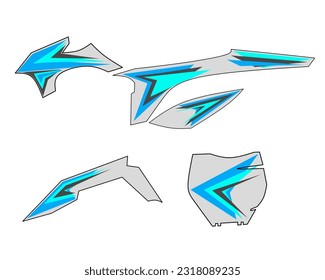 Aufkleber für die Litzenverpackung, Design-Vektorgrafik für Motocross 