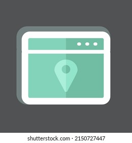 Aufkleber Position Web-Werbung. geeignet für das Symbol IT Services. einfaches Design bearbeitbar. Designvorlage, Vektor. einfache Symbolillustration