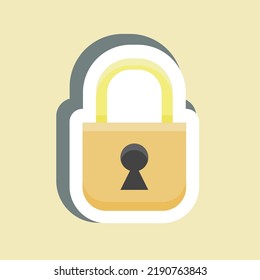 Sticker Locked. suitable for Security symbol. simple design editable. design template vector. simple illustration