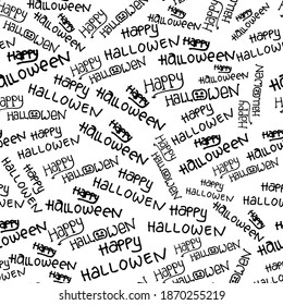 sticker and logo design. halloween background. black thin hand drawn lettering isolated on white background. hand drawn vector. doodle halloween for wallpaper, clipart, banner, poster, wrapping, print