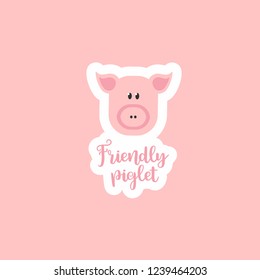 Sticker logo Sticker logo Friendly piglet