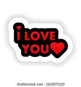 Sticker logo i love you, vector art illustration.