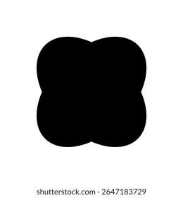 Emblema da etiqueta do logotipo do adesivo. Design de emblema de etiqueta, Oferta de venda, Marca de produto original, Elemento de marca. Silhueta de forma de trevo preto. Ilustração de vetor.