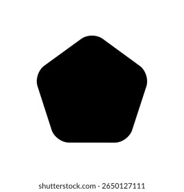 Sticker Logo Tag Emblem. Label Shape for Badge Design, Sale Offer, Original Product Mark, Branding Element. Black Pentagon Silhouette. Vector Illustration.