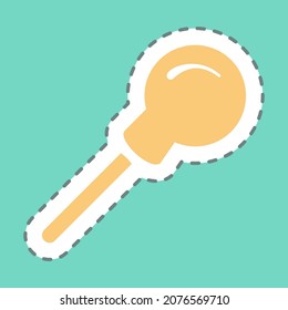 Sticker Lollipop - Line Cut - Simple illustration, Editable stroke, Design template vector, Good for prints, posters, advertisements, announcements, info graphics, etc.