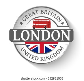 Sticker London and red london bus