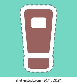 Sticker Lotion - Line Cut - Simple illustration, Editable stroke, Design template vector.