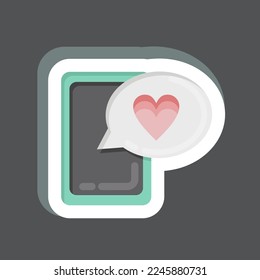 Sticker Love message. related to Valentine's Day symbol. simple design editable. simple illustration