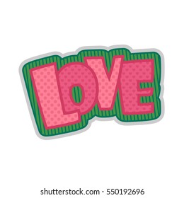 Sticker love. Valentine's day. Greeting card