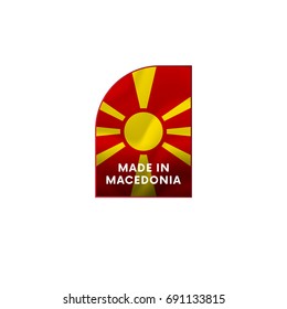 Sticker Made in Macedonia. Vector illustration.