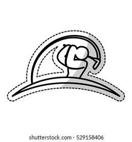 sticker of man playing golf sport icon over white background. vector illustration