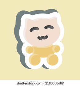 Sticker Maneki Neko. suitable for Japanese symbol. simple design editable. design template vector. simple illustration