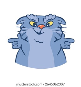 Sticker manul cool, cool color vector