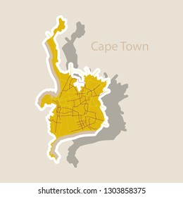 Sticker map of Cape Town.