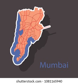 Sticker map of Mumbai.