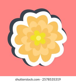 Sticker marigold. Beautiful flowers elements.