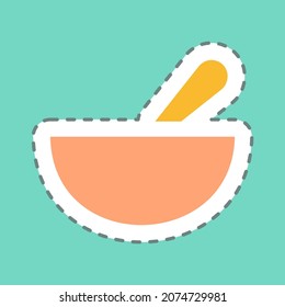Sticker Mask - Line Cut - Simple illustration, Editable stroke, Design template vector, Good for prints, posters, advertisements, announcements, info graphics, etc.