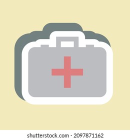 Sticker Medicine Box - Simple illustration,Editable stroke,Design template vector, Good for prints, posters, advertisements, announcements, info graphics, etc.