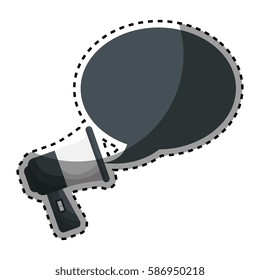 sticker megaphone with bubble callout box
