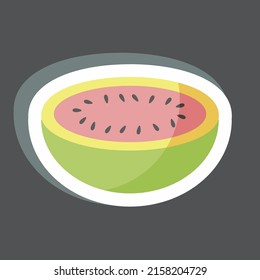 Sticker Melon. suitable for Fruits and Vegetables symbol. simple design editable. design template vector. simple symbol illustration