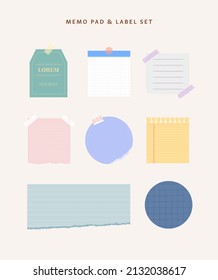 Sticker memo paper, label illustration