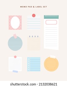 Sticker memo paper, label illustration