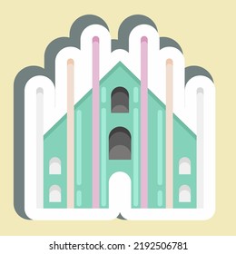 Sticker Milan. suitable for education symbol. simple design editable. design template vector. simple illustration